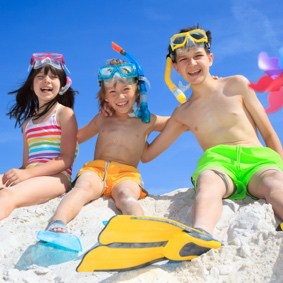 children on the beach
